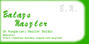 balazs maszler business card