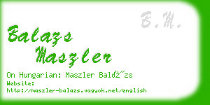 balazs maszler business card